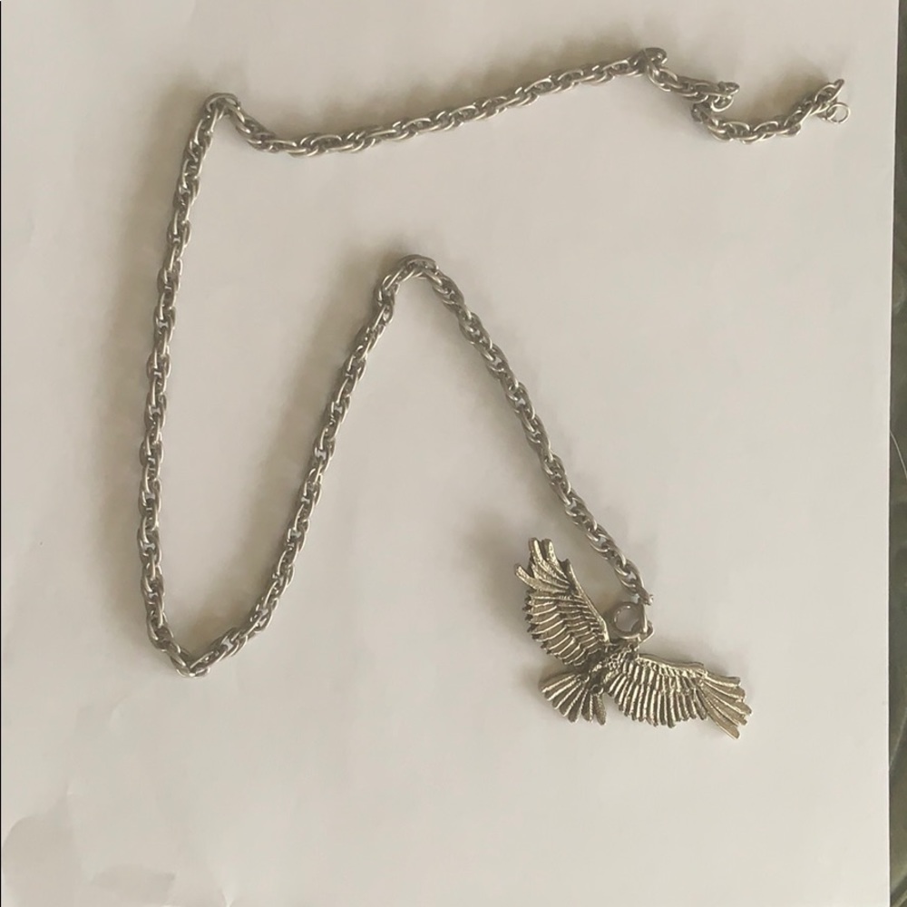 Silver eagle chain necklace